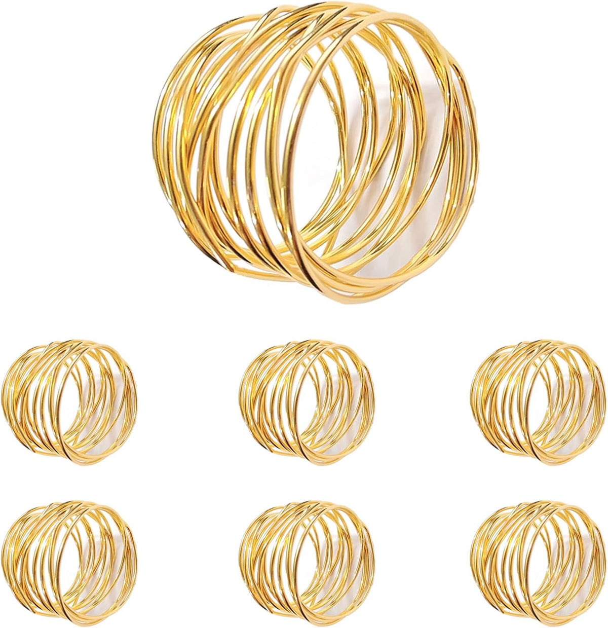 Gold Napkin Rings - 6 PCS Metal Napkin Rings(Twisted Wire) Napkin Holders Buckles for Family