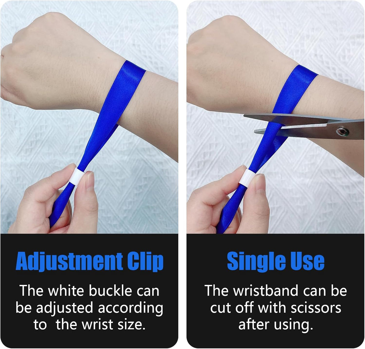 Green-Power America 100 Pcs Cloth Event Wristbands, Event Wristbands, Colored Wrist Bands for