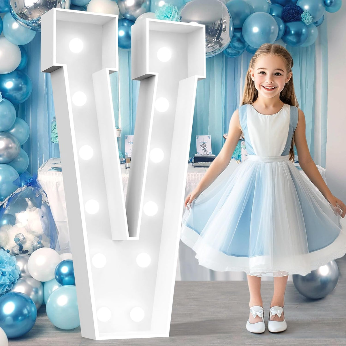 Ledido 4FT Marquee Light Up Letters, Cool White Light Up Letters Large Marquee Letter for Party