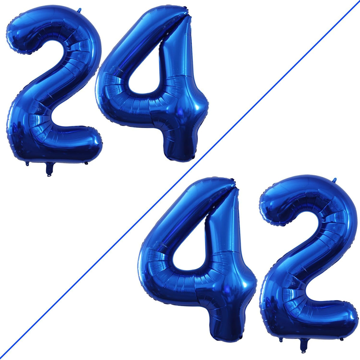 GOER Number 24 Balloons for 24th Birthday Party Decorations,42 Inch Jumbo Foil Helium 42 Balloons