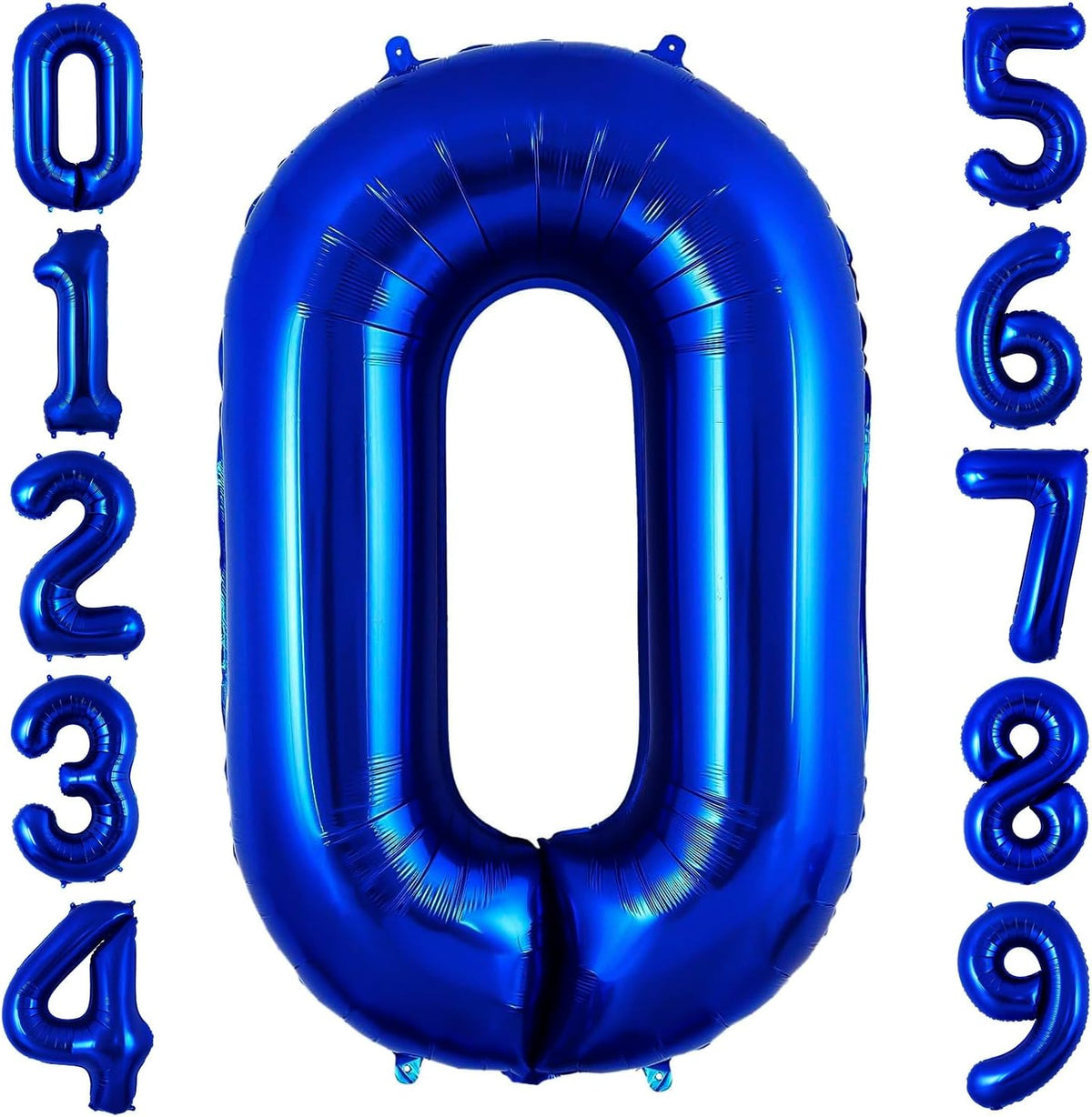 Navy Blue 0 Balloon Number,40 Inch Number 0 Balloon Big Dark Blue 0 Foil Mylar Helium Balloon for
