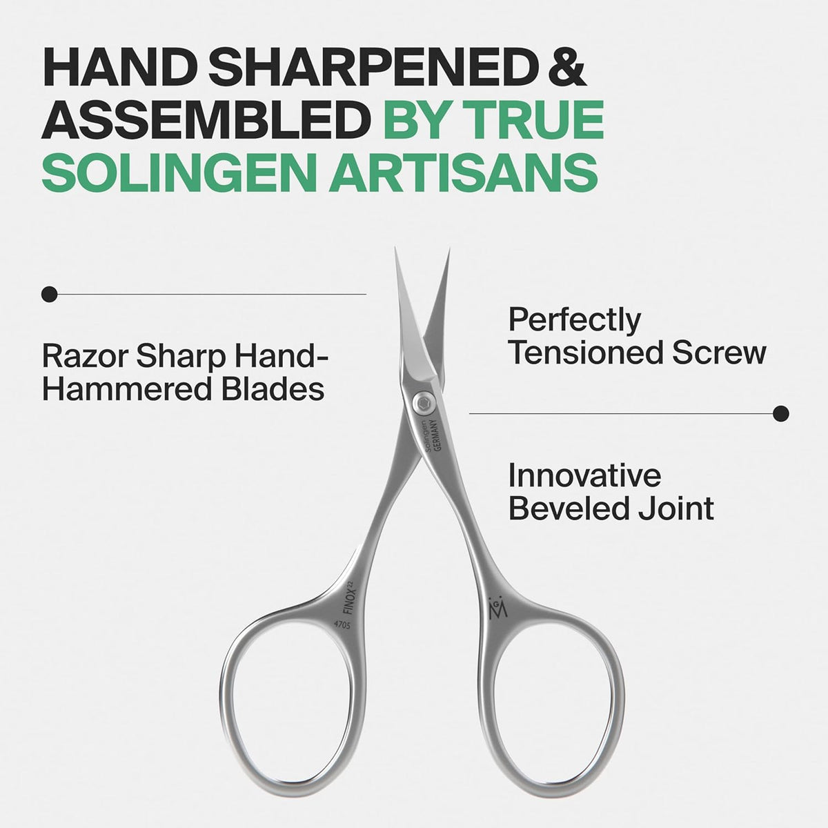 GERMANIKURE Tower Point Cuticle Scissors Grooming Scissors FINOX Stainless Steel Professional Nail