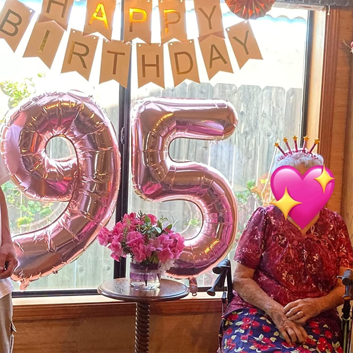 40 Inch Rose Gold Large Numbers Balloons 5, Self Inflating Digit 5 Helium Balloons for 5th Girls