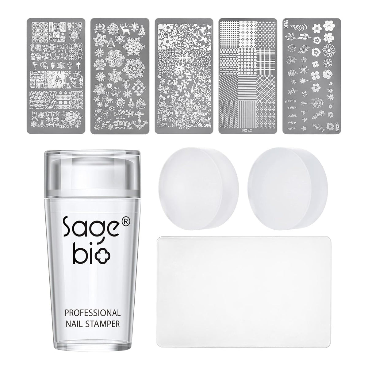 Nail Art Stamper Clear Silicone Nails Stamping Jelly with Scraper Transparent Visible Body DIY