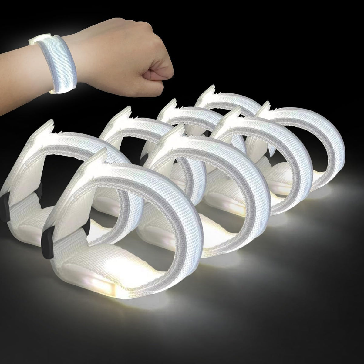 M.best 8pcs LED Light Up Bracelets Glow Flashing Wristbands Glow in The Dark Party Supplies for