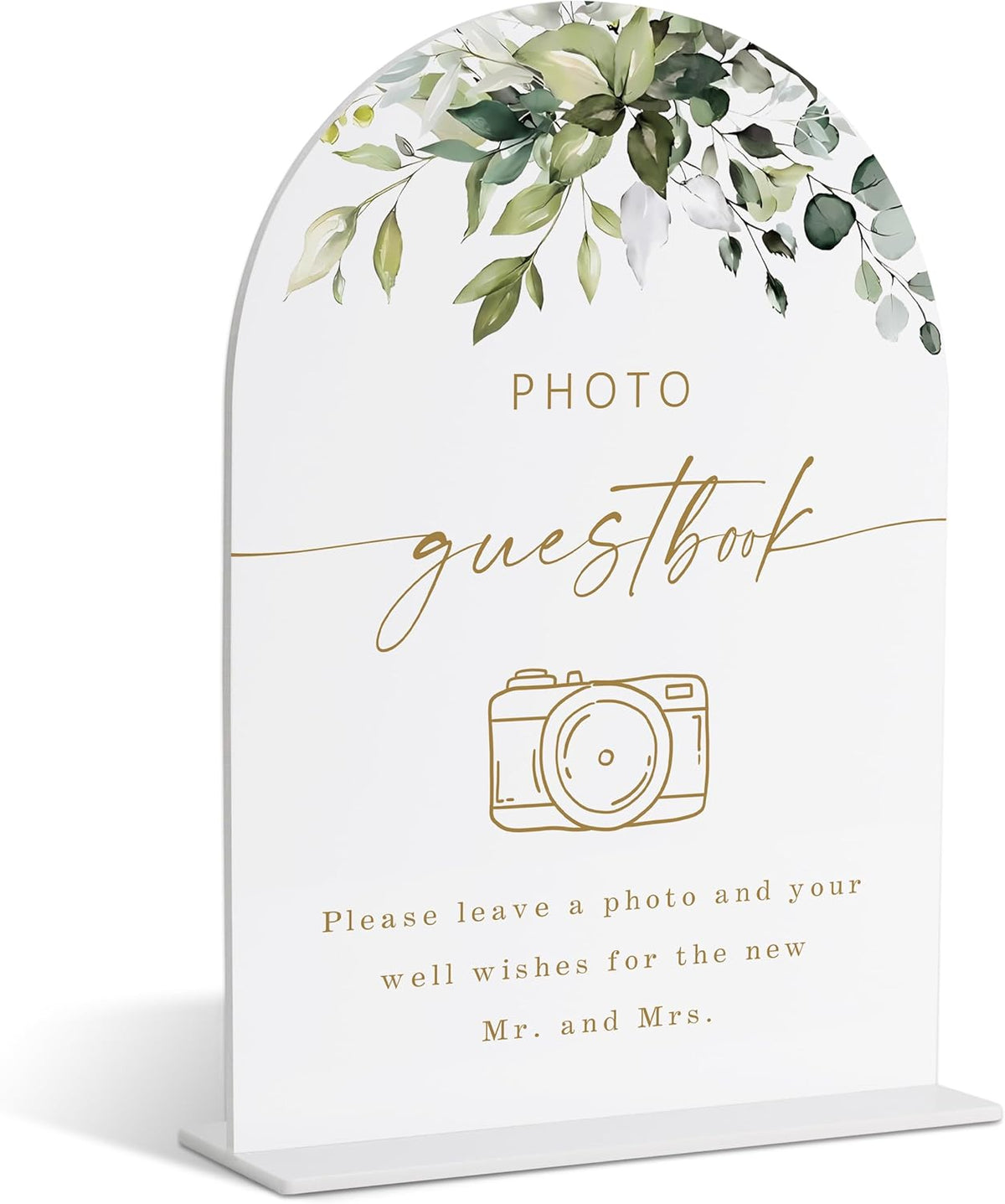 Photo Guestbook Sign, Greenery Gold Bridal Shower Decorations, Wedding Guestbook Sign, Marriage