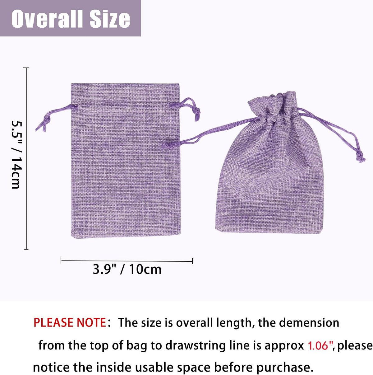 20pcs Burlap Bags with Drawstring 3.9 x 5.5 inch, Linen Gift Bags Jewelry Pouches Sachets for