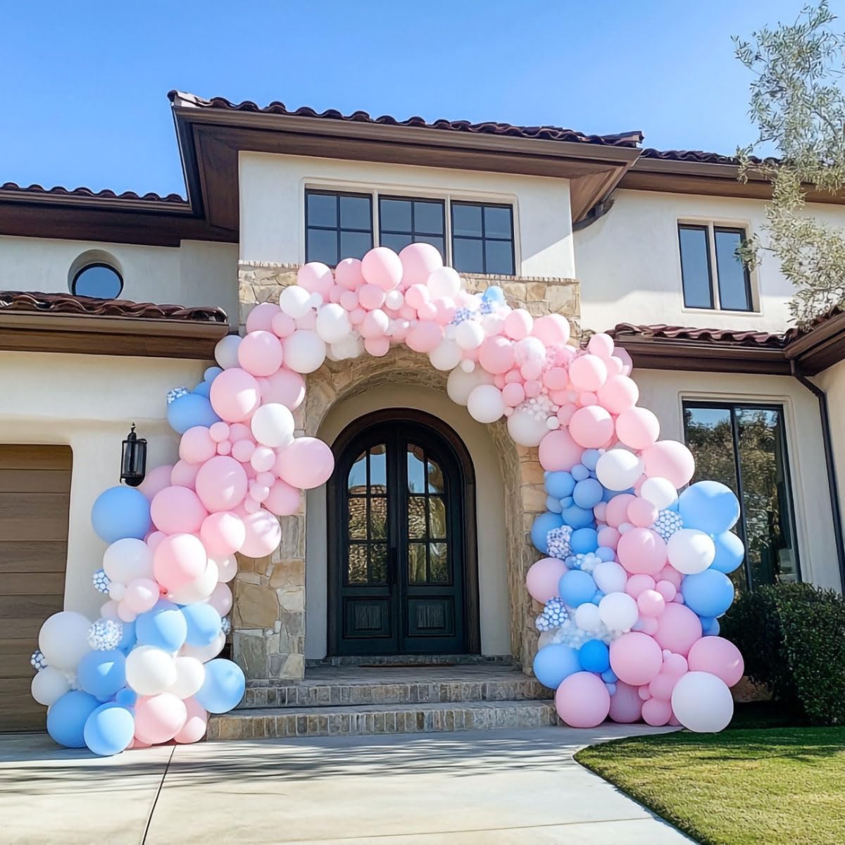 300 Pack White Pink and Blue Balloons 100 of each of the 3 colors 12 inch White Light Pink Light