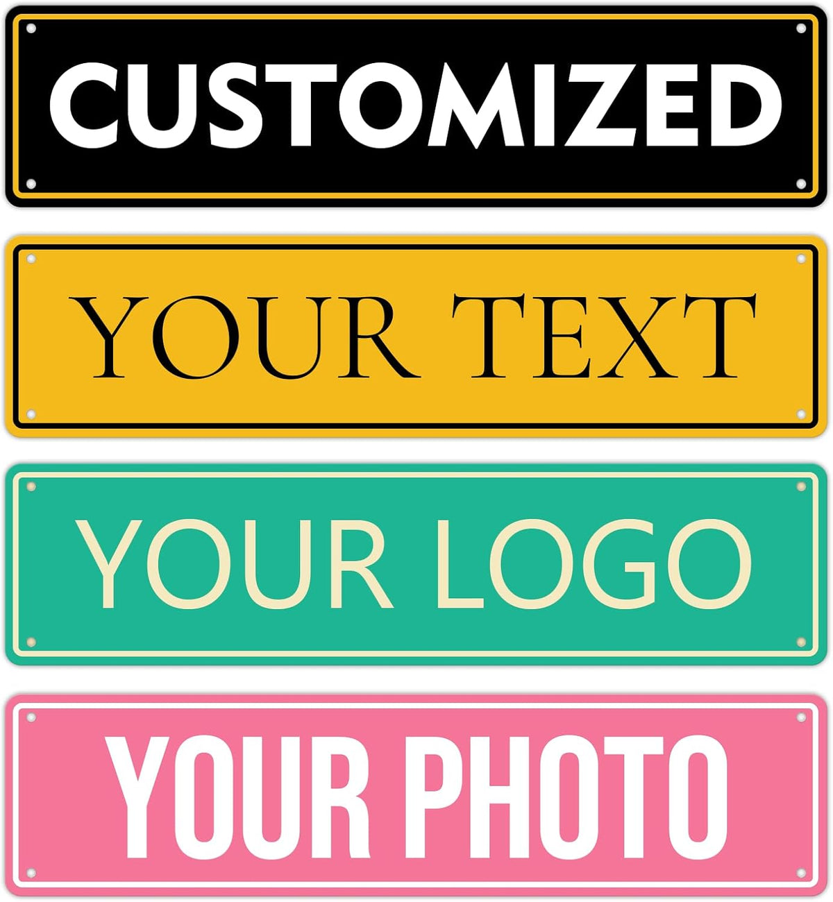 Custom Signs Outdoor Metal - 16 x 4 Personalized Aluminum Rust-Proof Entrance Hazard Intersection