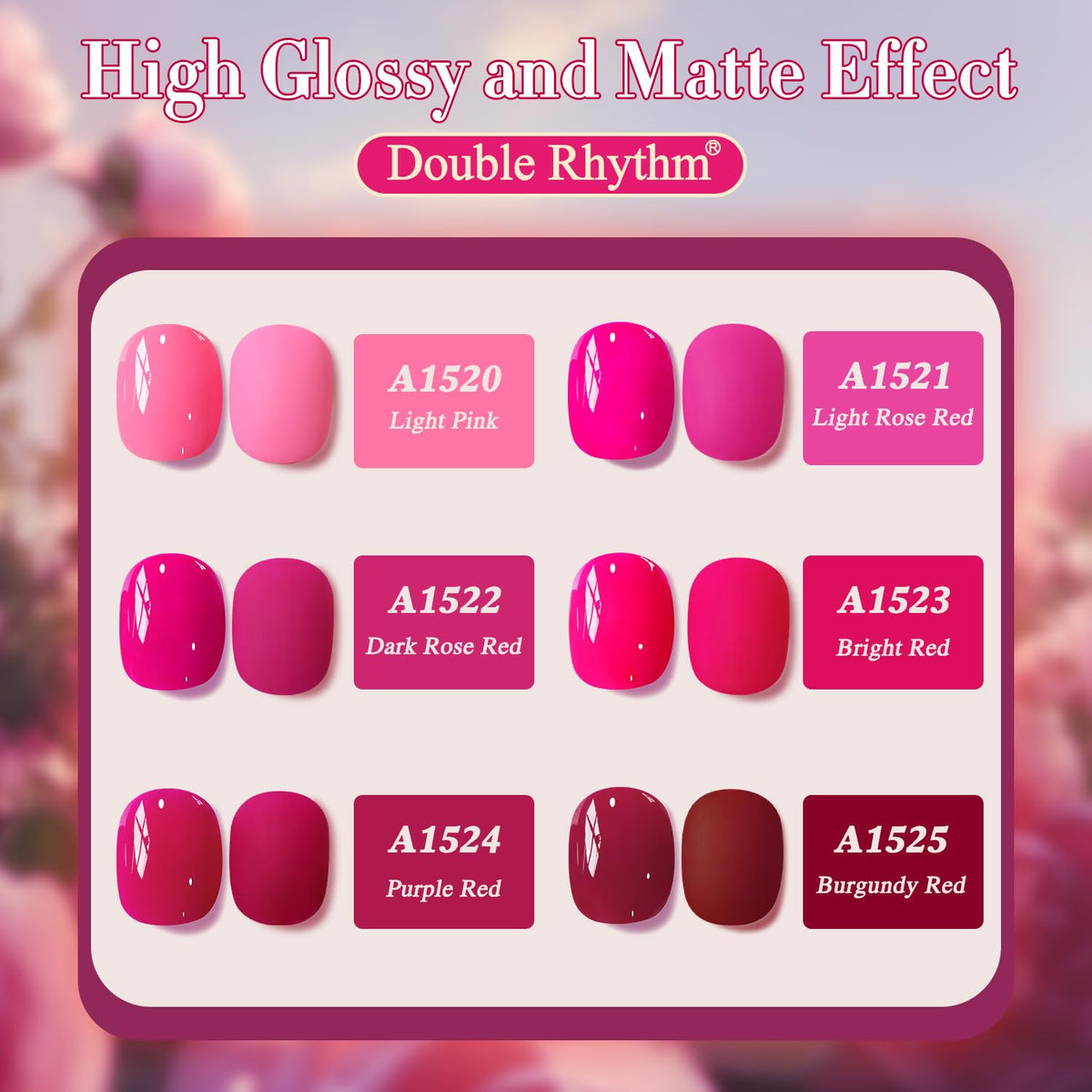 Double Rhythm 6 Pcs 15 ML Gel Polish Set Same Color Same Bottle Soak Off Gel Polish Kit Nail Art