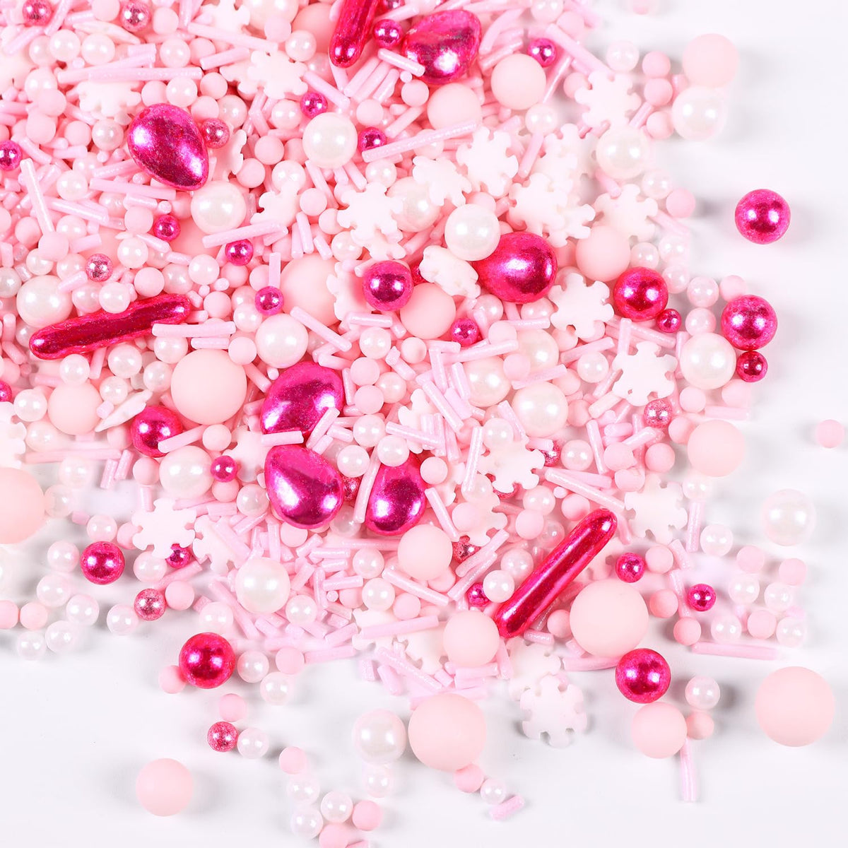 Pink Sprinkles for Cake Decorating, Pink Pearl Sprinkles, Metallic Sprinkle Mix for Cupcakes