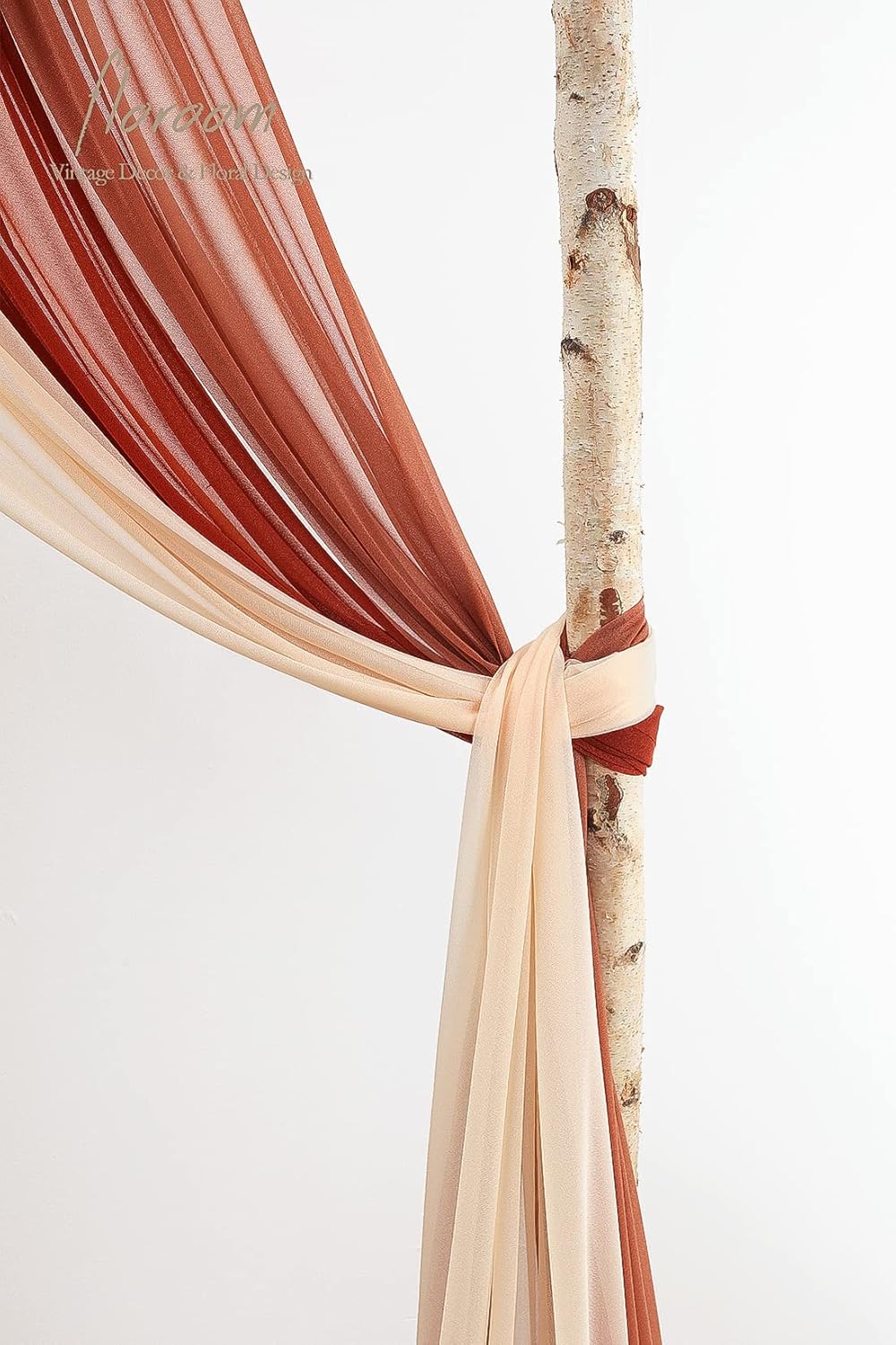 Floroom Wedding Arch Draping Fabric 3 Panels 20Ft Chiffon Fabric Drapes Arbor Drapery Wedding