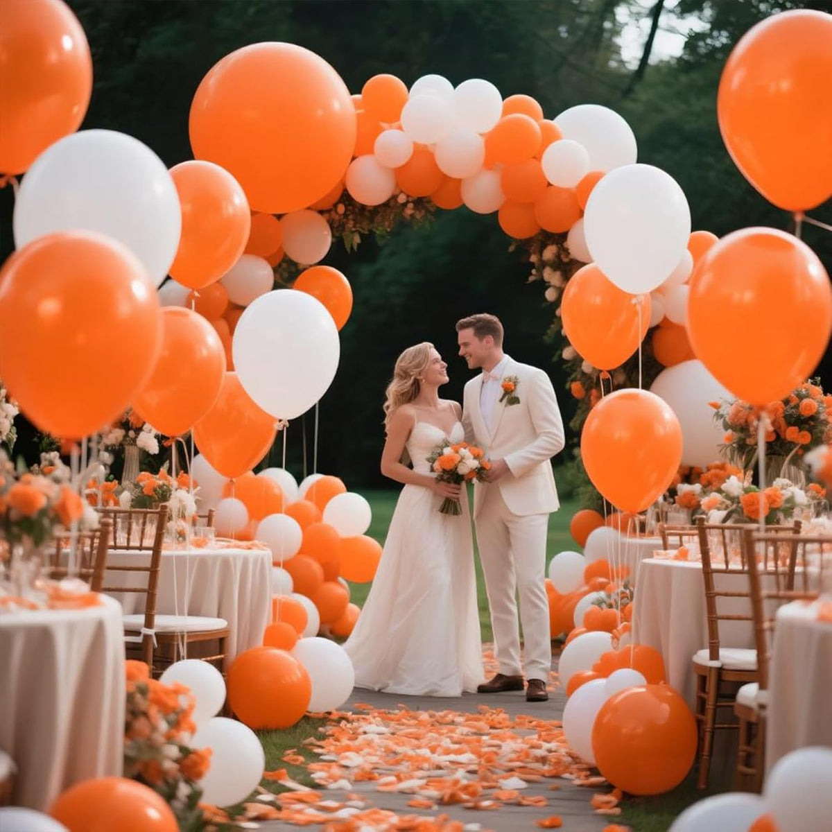 KAWKALSH Orange Balloon 12 Inch, 110pcs Latex Party Balloons Helium Bright Color for Birthday Baby