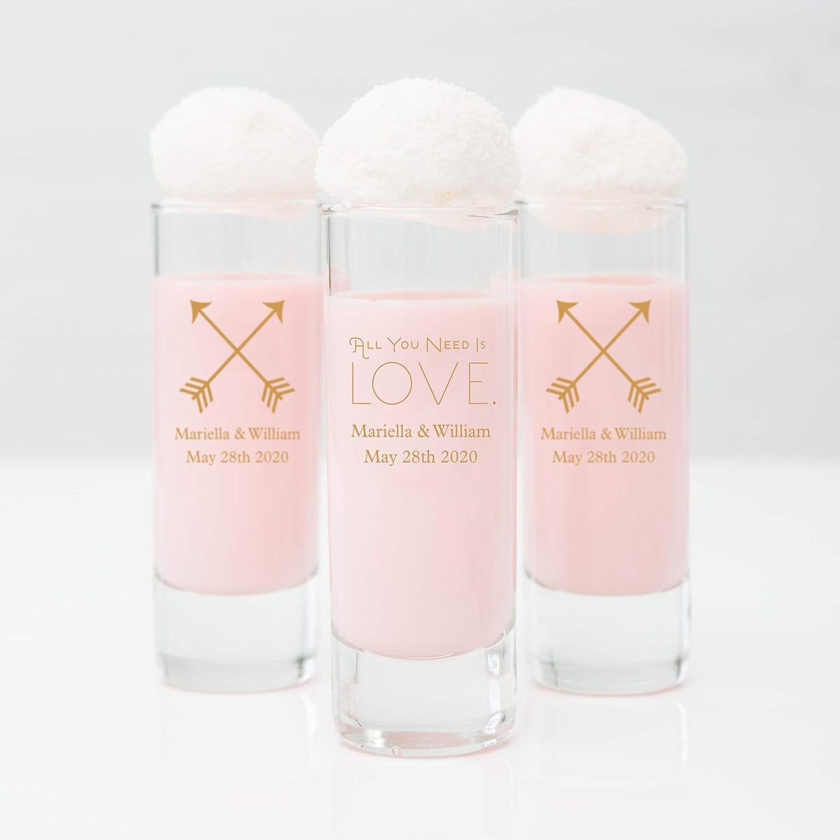WEDDINGSTAR Personalized 2.5oz Tall Shot Glass Customizable Full Color Print - 180 pack
