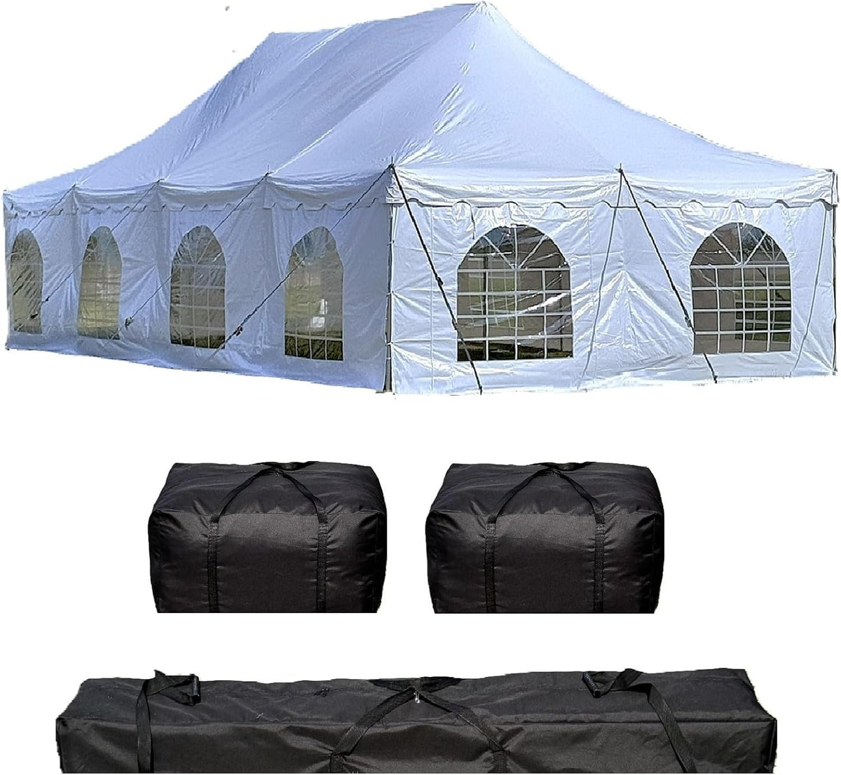 40'x20' PVC Pole Party Tent with Storage Bags, Tents for Parties, Fire Retardant (FR), Heavy Duty