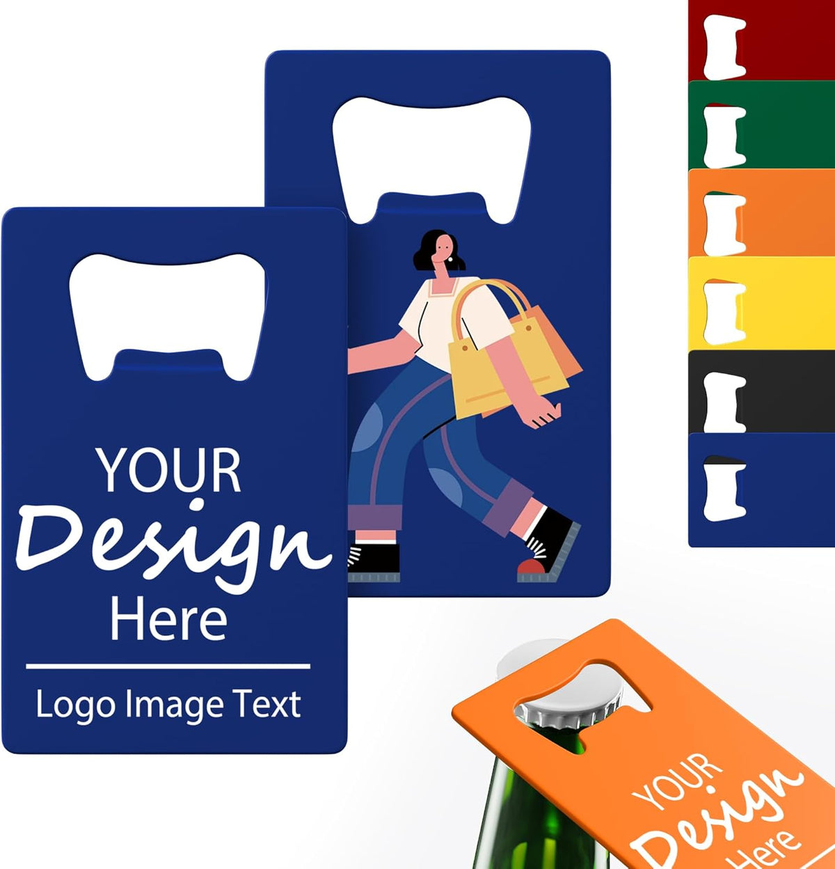 4-100 Pcs Personalized Bottle Opener, Custom Stainless Steel Credit Card Bottle Opener, Full Color
