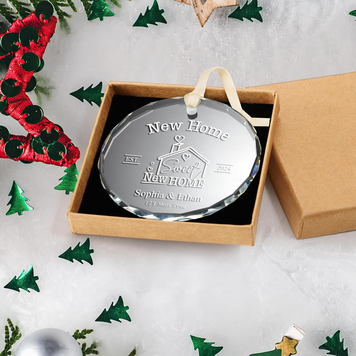 New Home Ornament 2025, Personalized Christmas Ornaments, House Warming Gifts for Couples, Custom