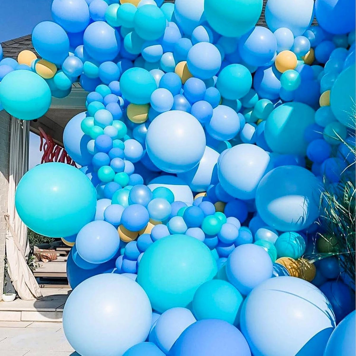 KAWKALSH Light Blue Balloon 12 Inch, 110pcs Latex Party Balloons Helium Bright Color for Birthday