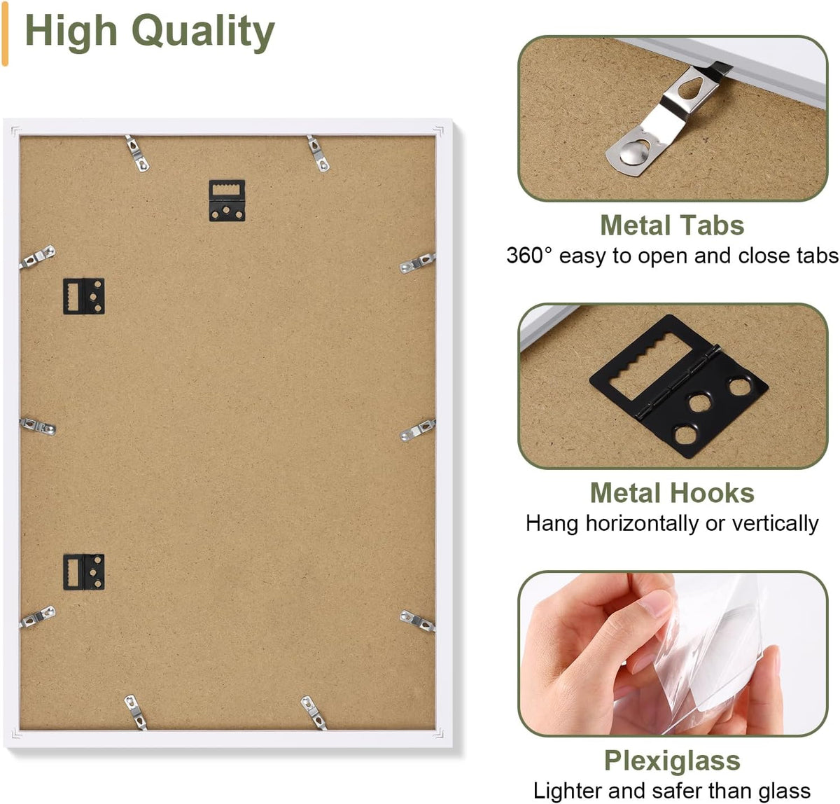 Vittanly 14x20 Collage Picture Frame, Displays 9Pcs 4x6 Pictures with Mat, Picture Frames Collage