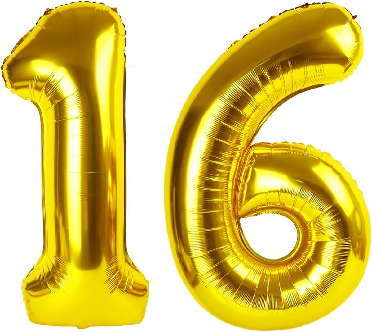 Gold 40 Inch Mylar Foil Number 16 61 Balloon, Birthday Digital Balloons for 16 Boy Girl Party