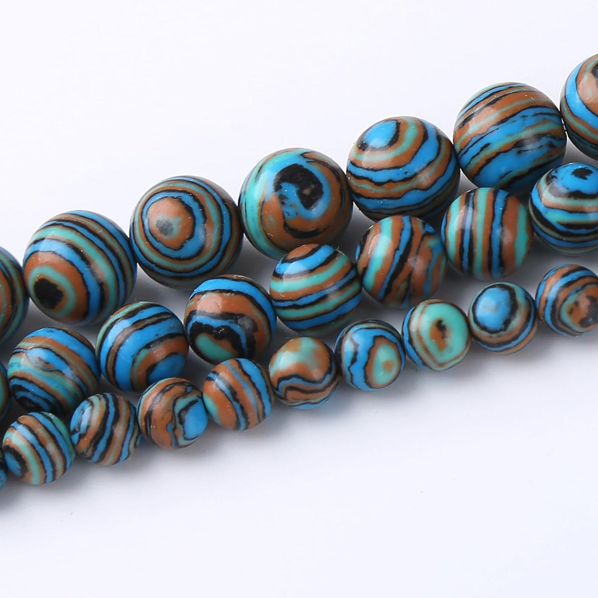 Blue Peacock Turquoise Stone Beads Gemstone Round Crystal Energy Jade Beads Stone Beads for Jewelry