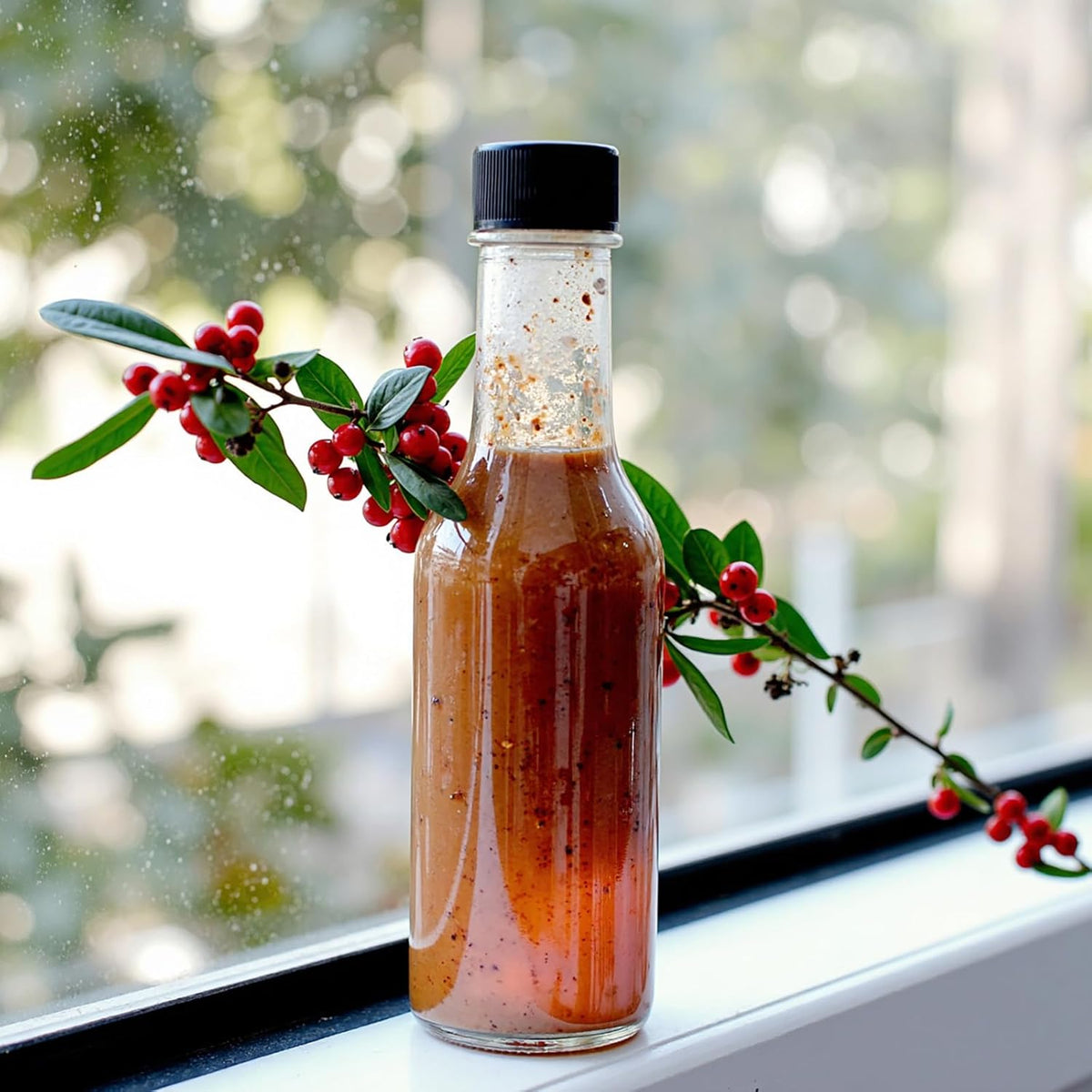 Ahhute Sauce Bottles, 5oz Small Olive Oil Bottles with Shrink Capsules, Mini Vanilla Wine Bottle
