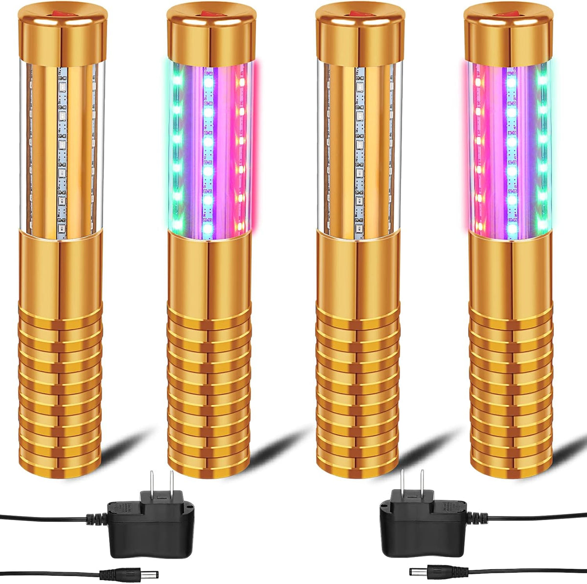 4 Pieces Strobe Baton Bottle Service Sparklers Metallic Bottle Service Lights Handheld Light for