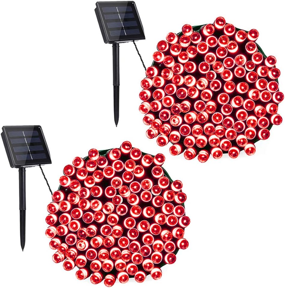 Toodour Solar Christmas Lights Outdoor, 2 Packs Total 144ft 400 LED Solar String Lights with 8