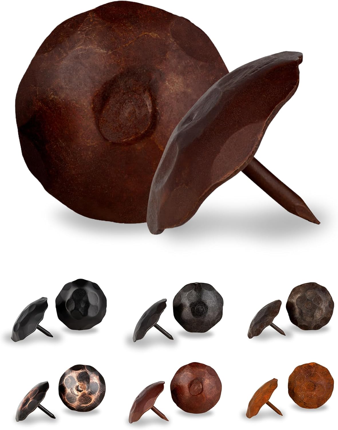 50 Pack 1.5" Round Head Iron Clavos Decorative Nails – Sealed Rusted – Handmade Rustic Round