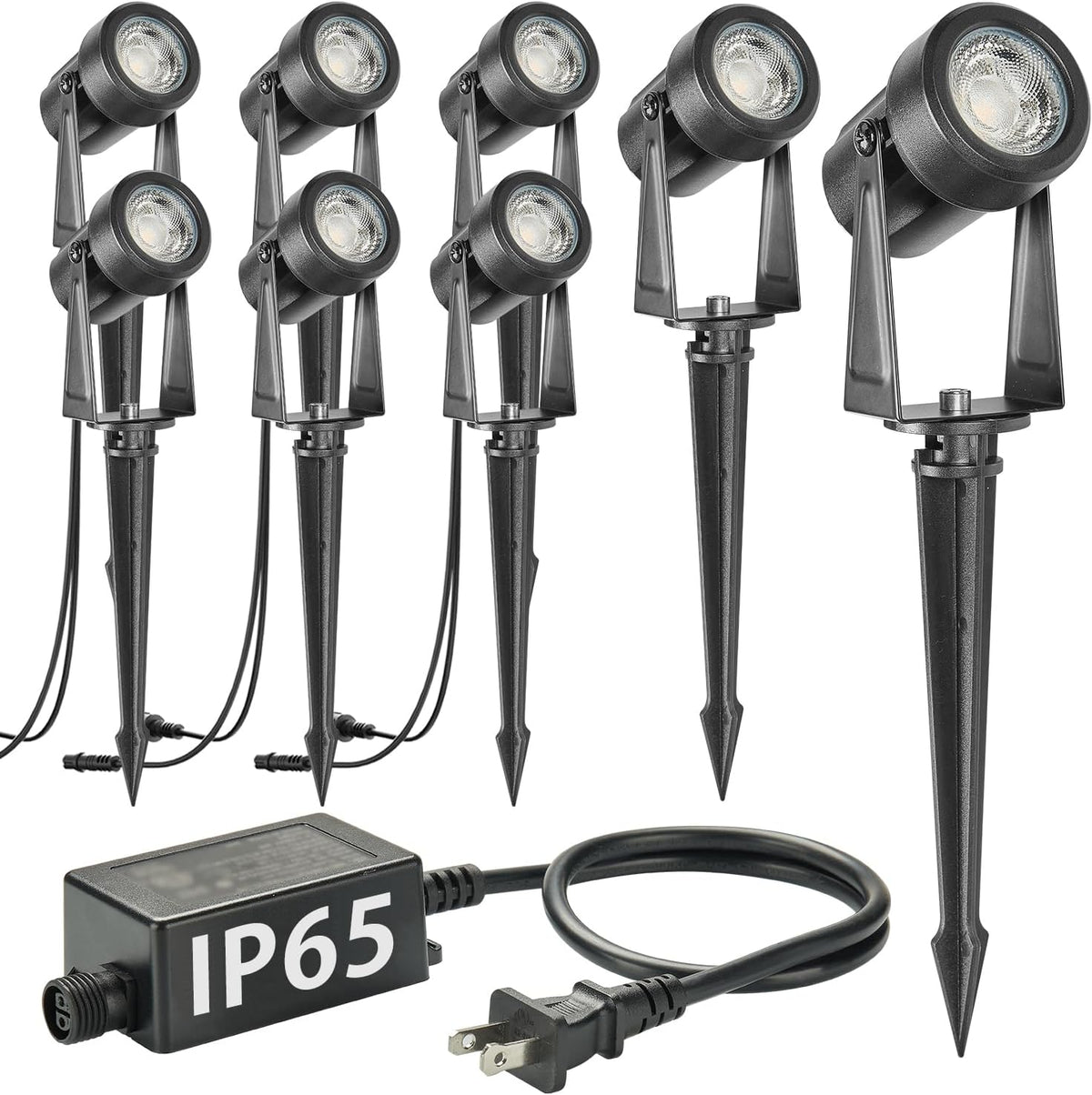 SUNTHIN Outdoor Landscape Lighting, 8 Pack LED Spot Lights Kit for Garden, Yard, House, Lawn, Tree