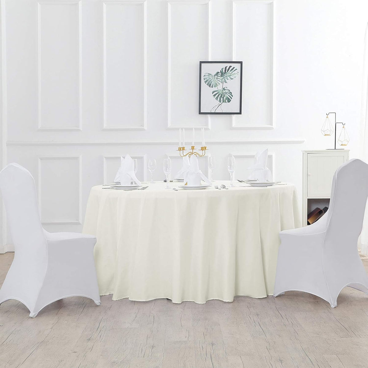 120 inch Round Tablecloth Washable Polyester Table Cloth Decorative Table Cover for Wedding Party