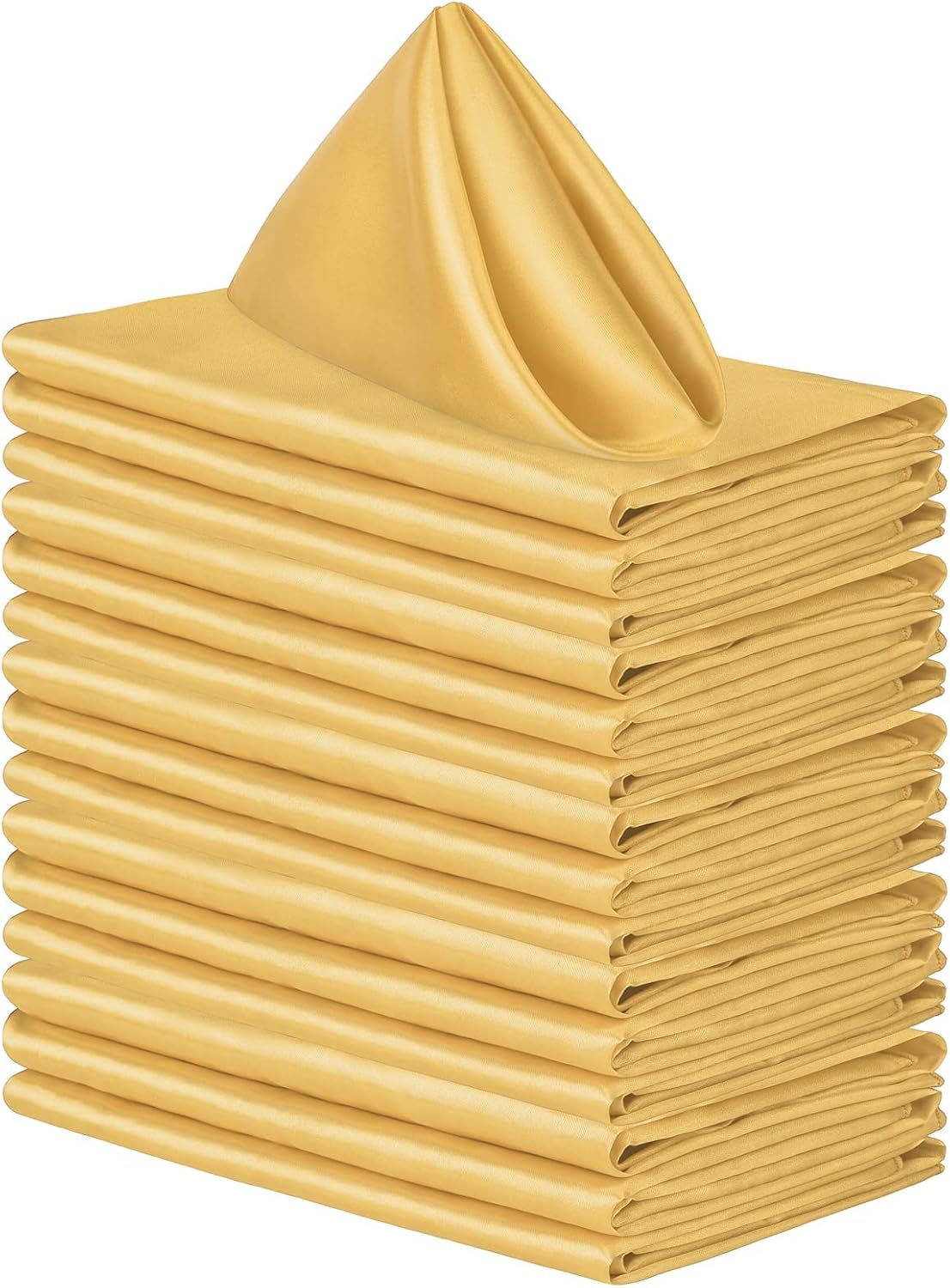 ANECO 16 Pack Square Satin Napkin Bright Silk Table Napkin Soft Smooth Fabric Table Napkin for