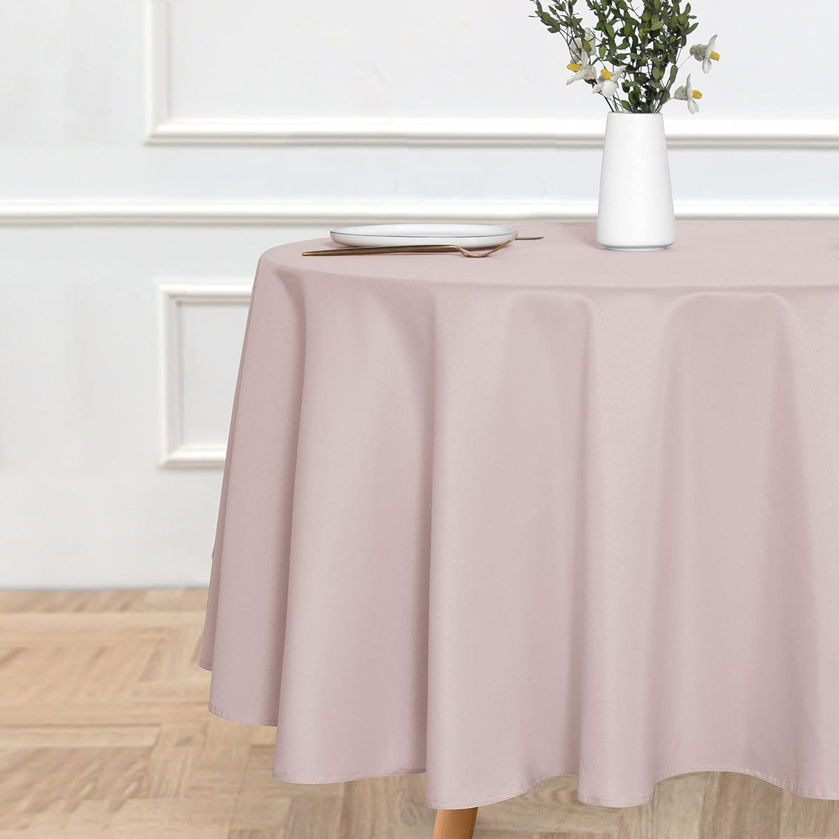 sancua Round Tablecloth - 90 Inch - Water Resistant Spill Proof Washable Polyester Table Cloth