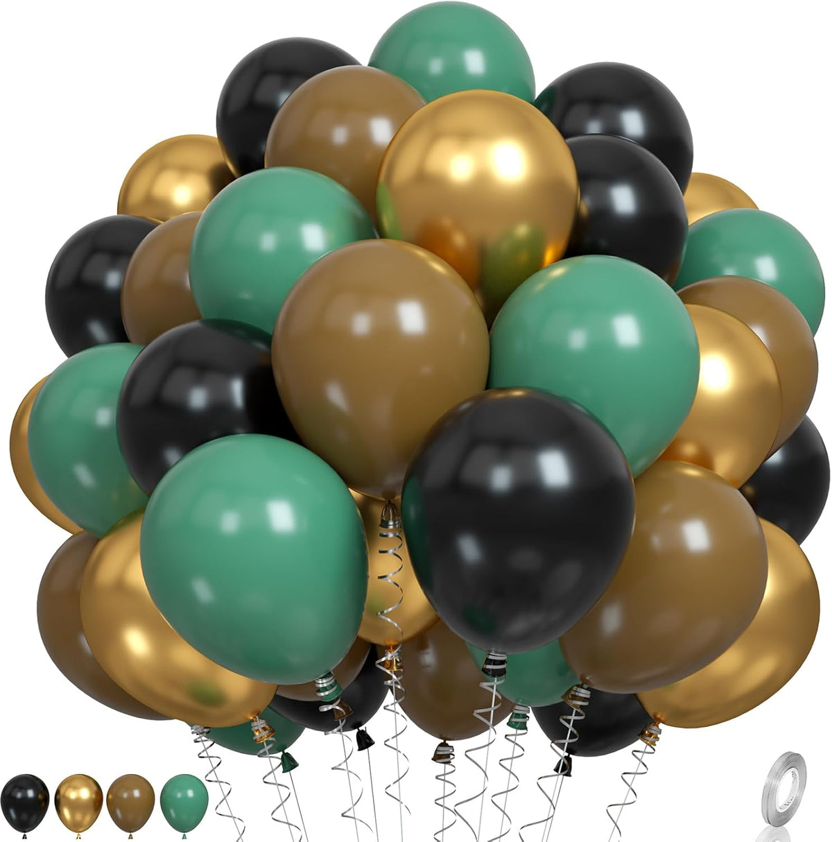 Green and Brown Balloons, Camo Balloons Camouflage Party Balloons Green Black Latex Balloon