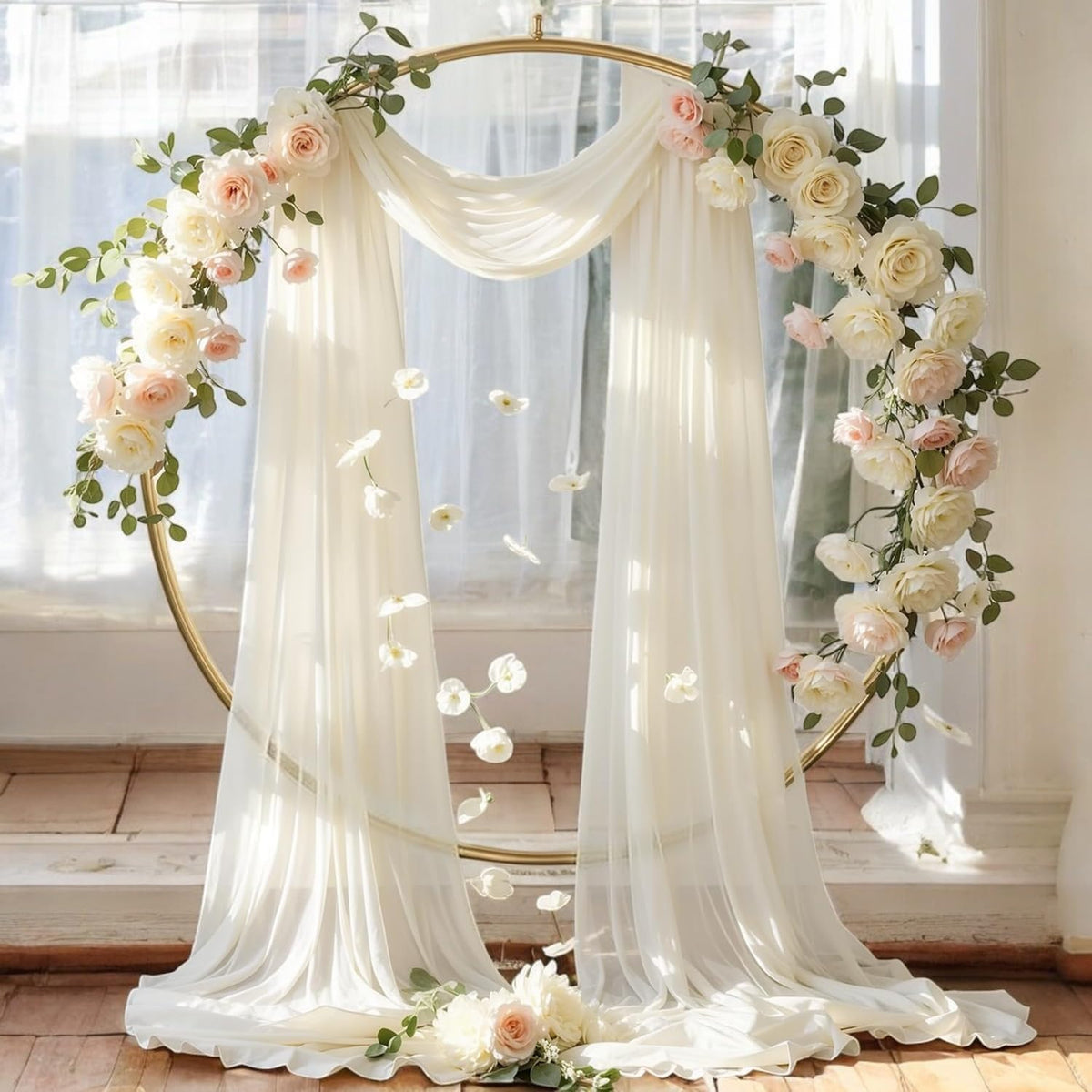 MDS Halloween Chiffon Draping Fabric - 2 Panel, 30" Wide x 30ft Long - Sheer Spooky Arbor & Canopy