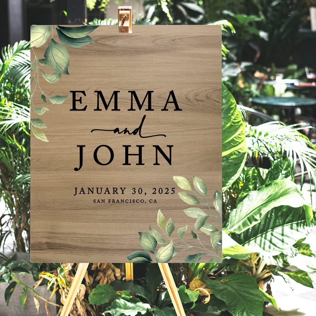 Andaz Press Large Wooden Welcome Sign for Wedding, Rustic Welcome Sign 16" x 20" Custom Names