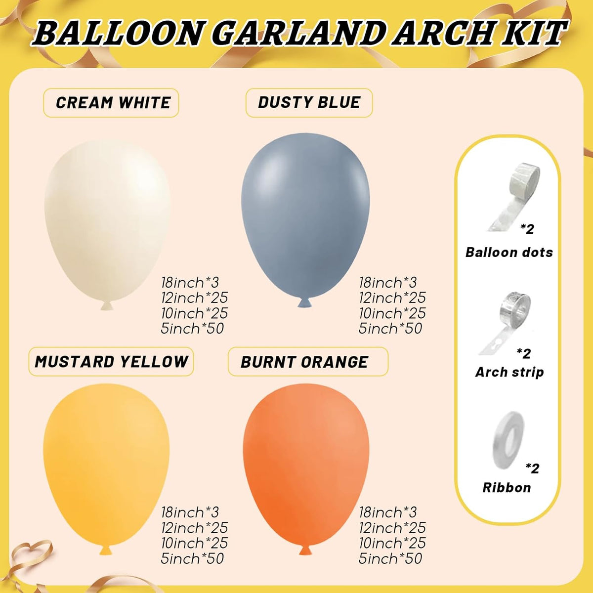 Here Comes the Sun Balloon Garland Arch Kit,412pcs Different Sizes 18 12 10 5 Inch Here Comes the