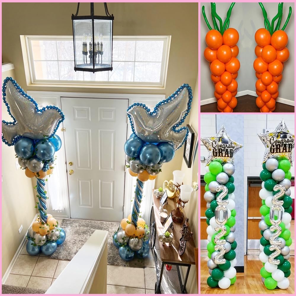 Balloon Column Stand Set of 2, Adjustable 7 Feet Ballon Arch Stands with Bases for Floor, Tall