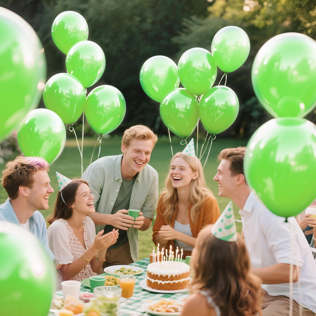 KAWKALSH Lime Green Latex Party Balloons, 110 Pack 12 inch Light Green Balloons Round Helium Fruit
