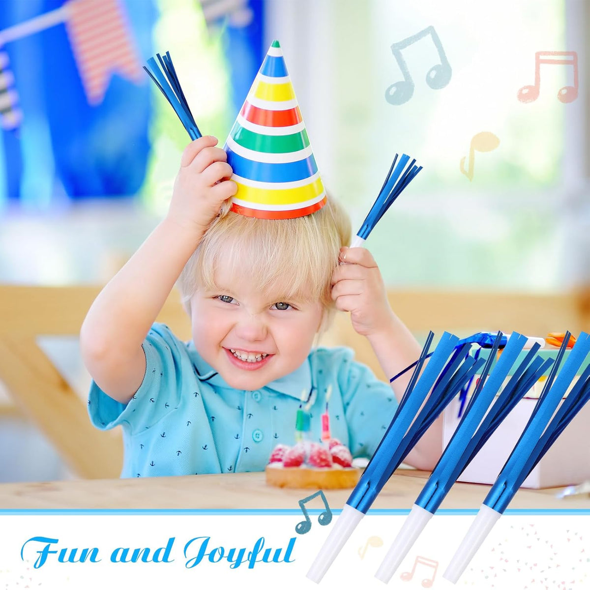 Metallic Fringed Noise Makers, for Noise Makers Party Favors, New Year Party, Baby Shower, Kids