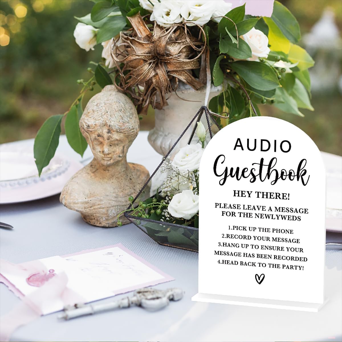 Acrylic Wedding Sign, Bridal Shower Decorations, Audio Guestbook Sign for Ceremony, Modern Font