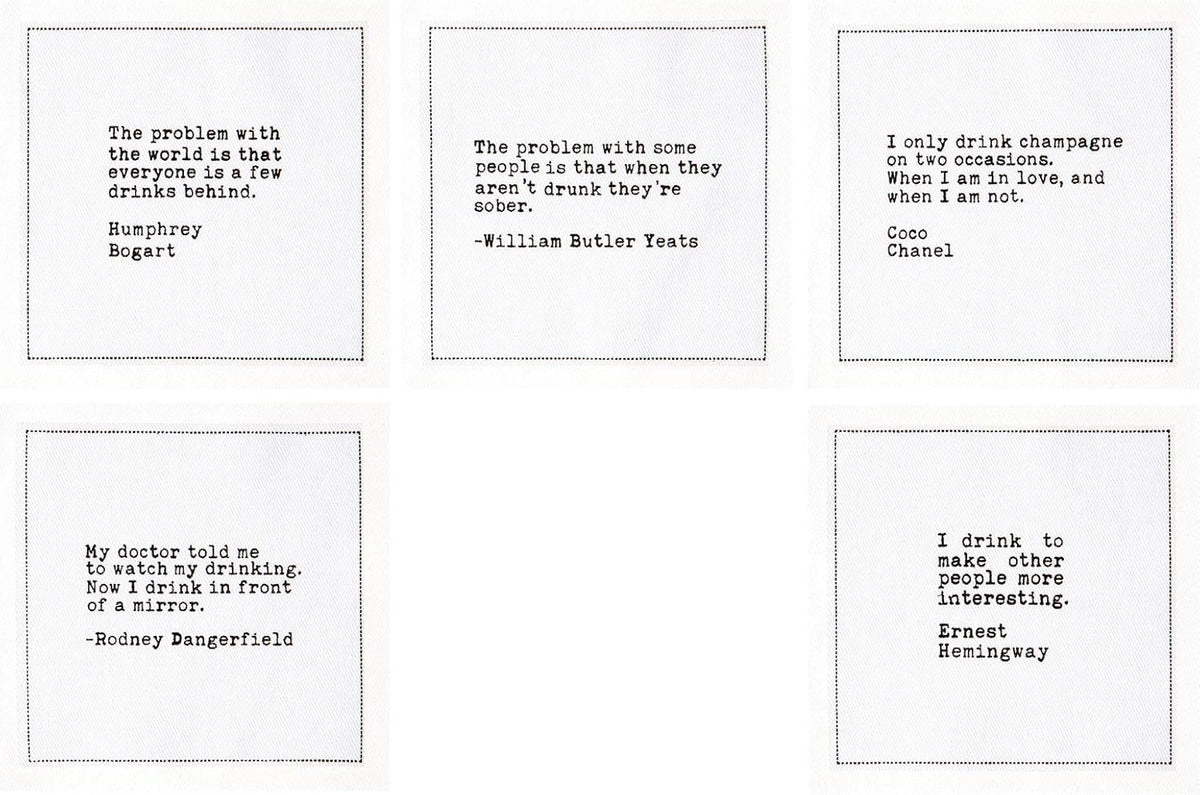 Five Star Funny White Cocktail Napkins, 50 Luxury Cotton Disposable Cocktail Party Napkins with