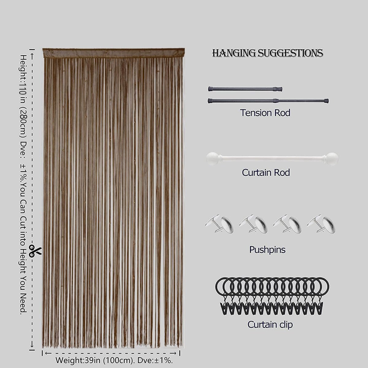 Beaded Doorway Curtain Door Beads Dense String Curtains Fringe Hippie Perfect for Wall Hanging