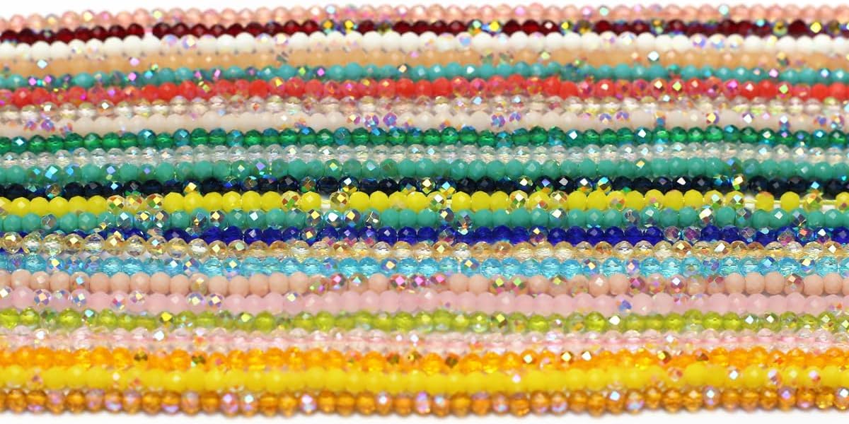 10 Strands Artificial Color Plating Faceted Beads Synthetic Colorful Crystal Beaded for Jewelry