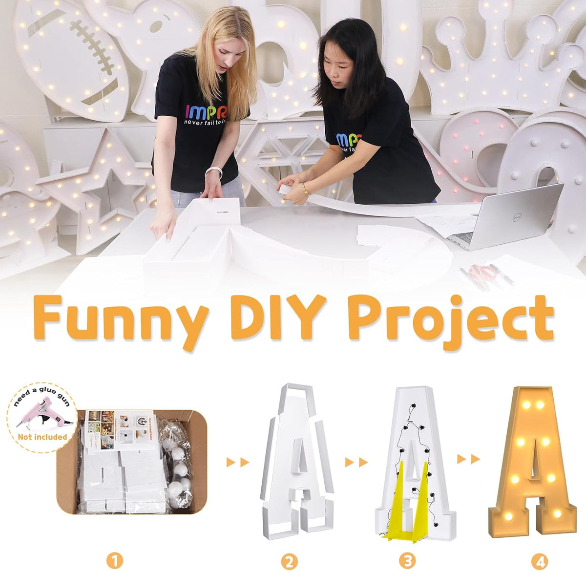 imprsv 4FT Marquee Light Up Letters for Birthday Party Decorations Large Marquee Letters for