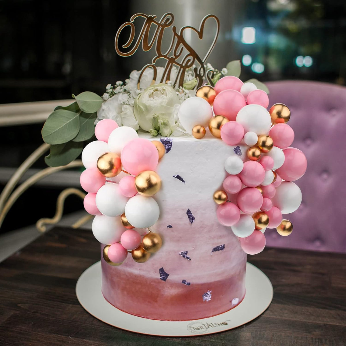 108 Pcs Balls Cake Topper DIY Cupcake Insert Foam Balloons for Cake Baking Wedding Anniversary
