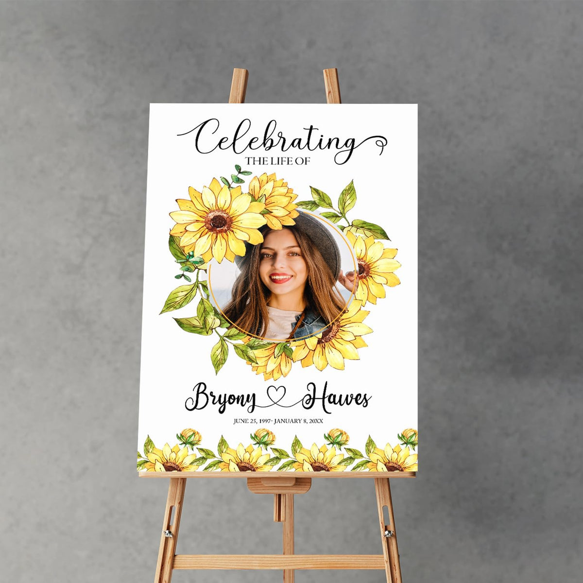 Memorial Sign Celebration of Life Template Funeral Welcome Sign Memorial Service Sign Celebration