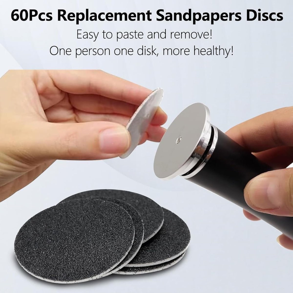 60 Pcs Replaceable Sandpaper Refill Discs for Electric Foot File Callus Remover Foot Care Dead Skin