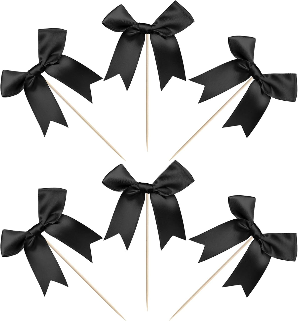 24 PCS Bow Cupcake Toppers Bowknot Cake Toppers Bow Cupcake Picks Bowknot Birthday Party