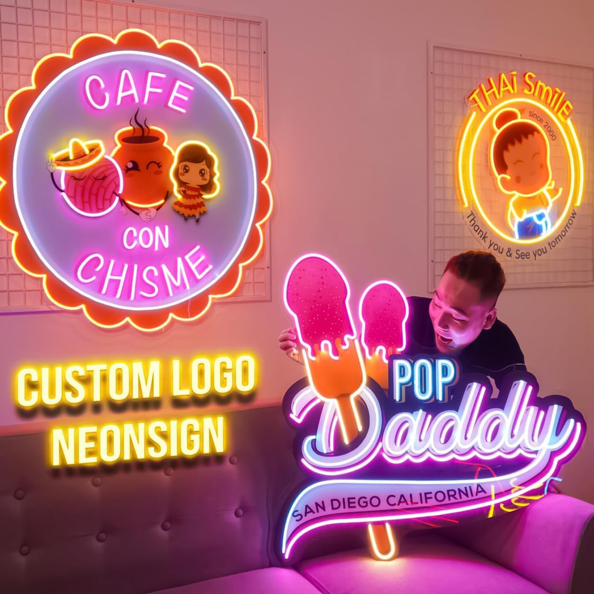 Custom Neon Sign, Personalized UV Printed LED Neon Sign LoGo Customizable for Business, Salon